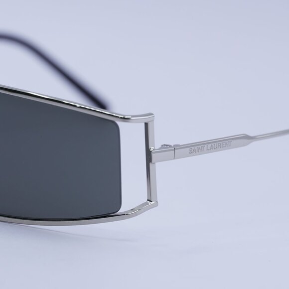 ?️ New Saint Laurent SL606 002 Sunglasses - Silver Frame, Grey Lenses main image 7
